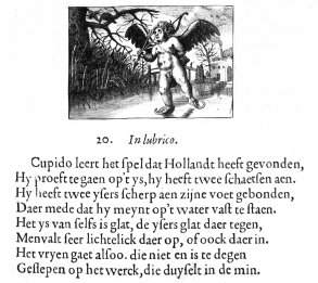 Emblem from Heinsius, Ambacht van Cupido (1613; roughly translates into: Trade of Cupid)